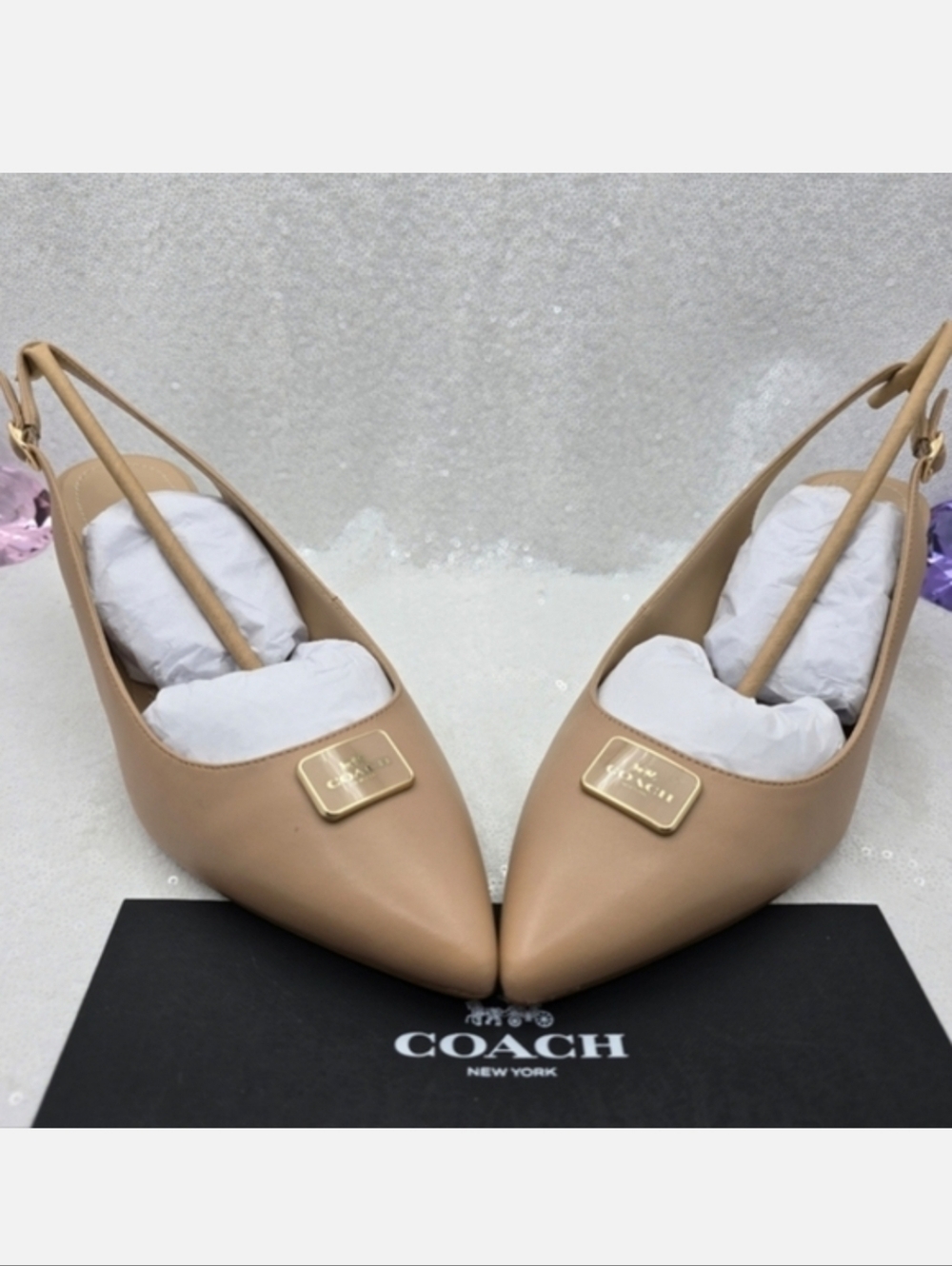 Coach Jillian Slingback Classic Closed toe Low Heel Neutral color Women's 9.5 - Picture 9 of 12